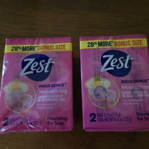 New Zest Nourishing Bar Soap 4 Bars Total Lush Orchid & Almond Oil 4.12 oz.
